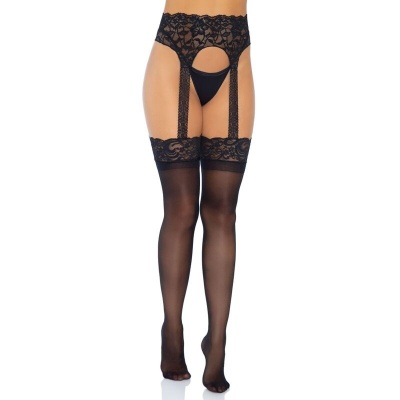 Leg Avenue Opaque Garter Belt Stockings - One Size - image 1