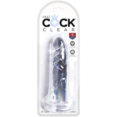 King Cock Clear Realistic Penis 15.5cm Transparent - image 4