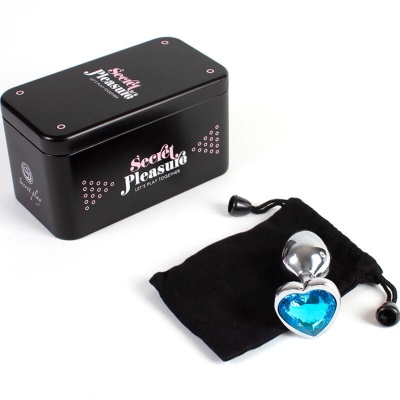 Metal Butt Plug Blue Heart Small Size 7 cm - image 4
