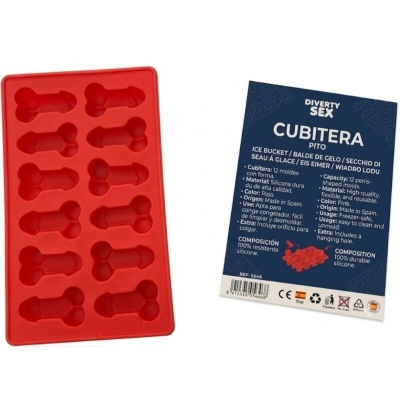 Penis Silicone Ice Bucket Tray 12 Molds Blue Penis Silicone Ice Bucket Tray 12 Molds Blue