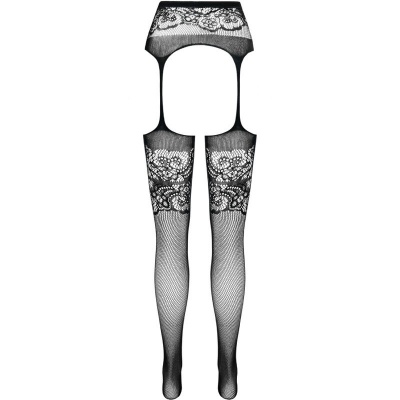 Passion S029 Stockings with Garter Black One Size - image 6