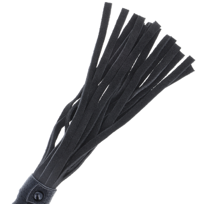 Black Bondage Whip With Leather Handle - image 3