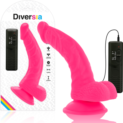 Diversia Flexible Vibrating Dildo Pink 21.5 CM - image 2