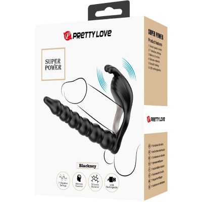 Pretty Love Blackney Penis Ring Vibrator Plug Black - image 7