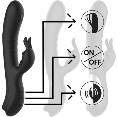 Black&Silver Jamie Rabbit Vibrator Black - image 5