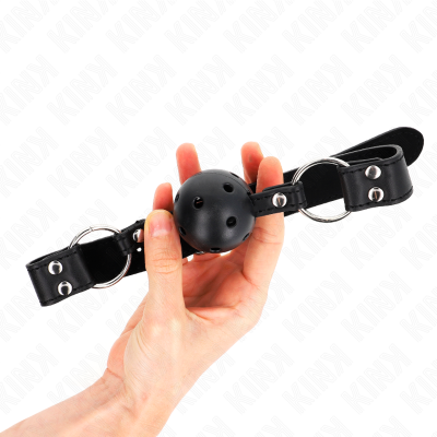 Kink Breathable Ball 4cm Gag with Double Rivet - image 2