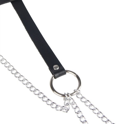 Subblime Leather Ring Chain Belt Black - image 5