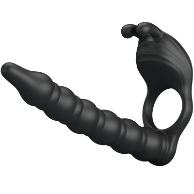 Pretty Love Blackney Penis Ring Vibrator Plug Black - image 4