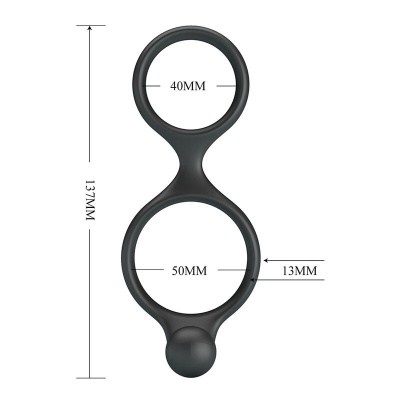 CRAZY BULL - Florian Double Cock And Ball Ring Black - image 6