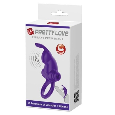 Pretty Love Purple Rabbit Vibrator Ring - image 9
