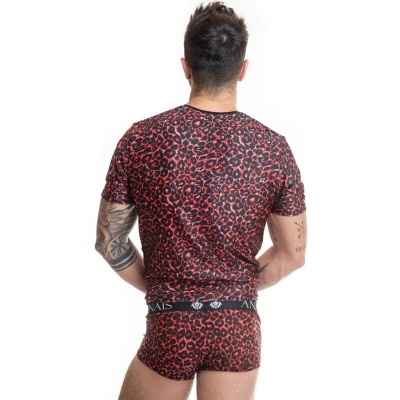 Anais Men Tribal T-Shirt M - Red Animal Print - image 2