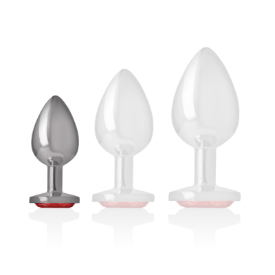 Intense - Aluminum Metal Anal Plug With Red Crystal Size S - image 5