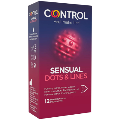 Control Sensual Dots & Lines Condoms 12 Units - image 1