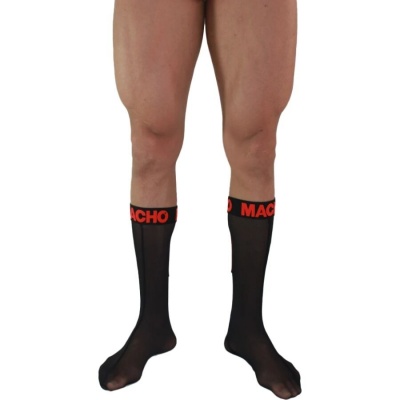 Macho Thin Socks One Size Black/Red