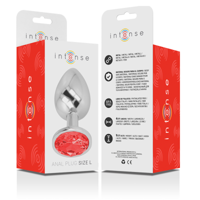 Intense - Aluminum Metal Anal Plug With Red Crystal Size L - image 6