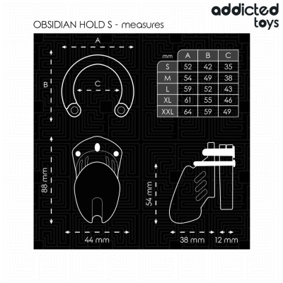 Addicted Toys Locked Obsidian Hold Penis Cage Size S - image 5