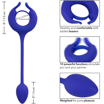 CalExotics Admiral Weighted Cock Ring Blue - image 4