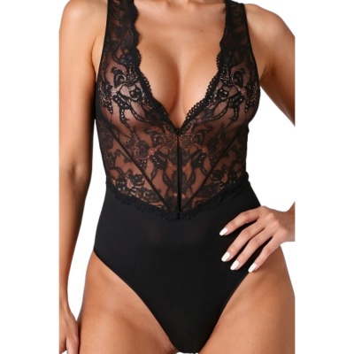 PASSION Lace Bodysuit Black S - image 2