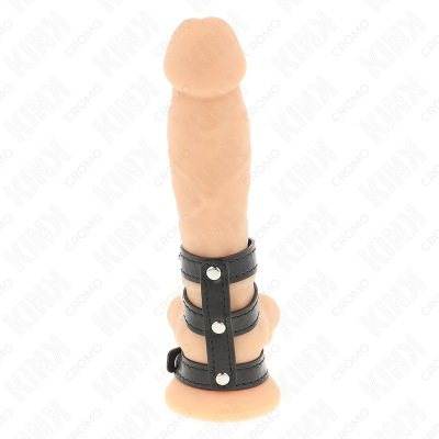 Kink Triple Leather Penis Ring With Pressure Closure - image 2