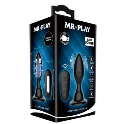 Mr Play Anal Plug with Vibration, Black, Remote - image 9