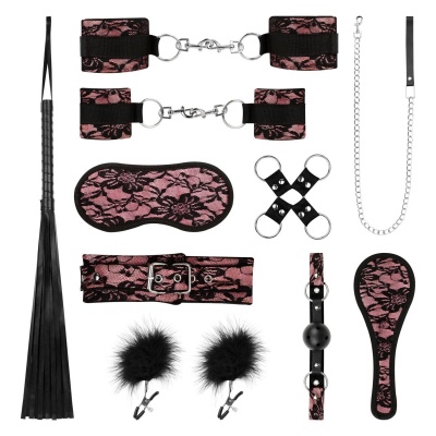 Bedroom Fantasies - Bound by Lace - 8-delige SM Set - Roze Foto van Bedroom Fantasies - Bound by Lace - 8-delige SM Set - Roze