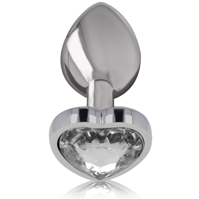Anal Plug Metal Aluminum White Heart Size L - image 2