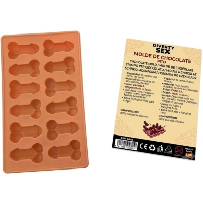 Penis Chocolate Silicone Mold 12 Molds Vanilla