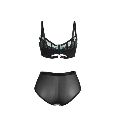 Subblime Green Lace Mesh Push-up Bra Set S/M - image 6