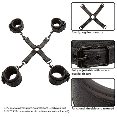 CALEXOTICS Nocturnal Hog Tie Connector Leather Adjustable Black - image 4