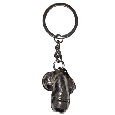 Diablo Picante Mini Metal Penis Keychain, Silver
