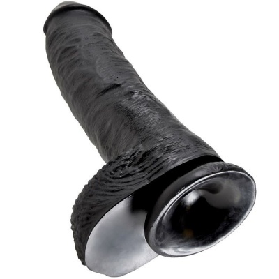 King Cock Black Dildo with Balls, 25.4 CM - image 3