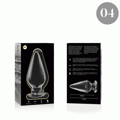 Model 4 Anal Plug Borosilicate Glass Clear 11 cm -o- 5 cm - image 4