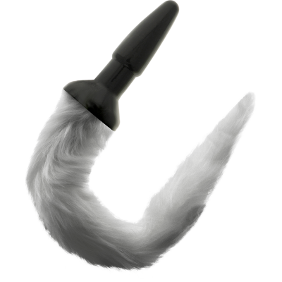 Silicone Anal Plug With Gray Tail - image 2