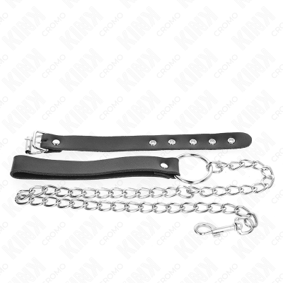 Kink Leather Penis Ring With Strap 21.5 X 2 CM and Metal Chain 60 CM - image 4