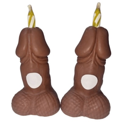Penis Birthday Number Candles Dark Tone 2 Units Penis Birthday Number Candles Dark Tone 2 Units