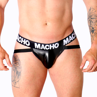 Macho MX25NC Jockstrap Black Leather XL