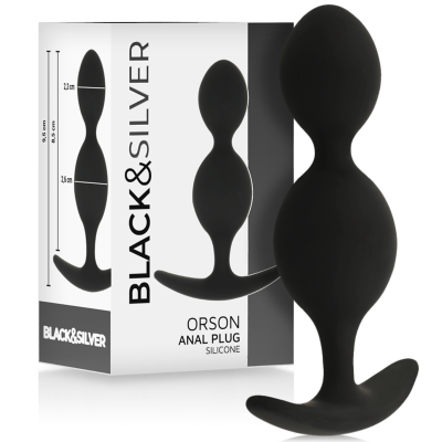 Black&silver - Orson Plug Silicone 2 Anal Waves 9 CM - image 2