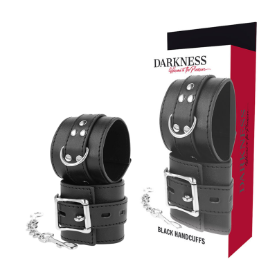 Darkness Black Leather Handcuffs - image 1