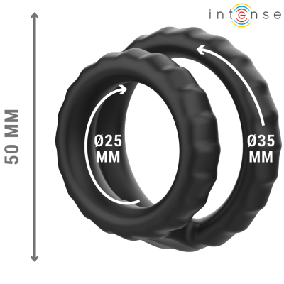 Intense Dewey Double Silicone Penis Ring Black Model 2 - image 3