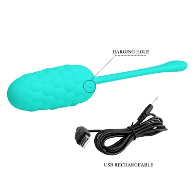 Pretty Love — Vibrating Egg With Aqua Green Rechargeable Marine Tex... - image 9