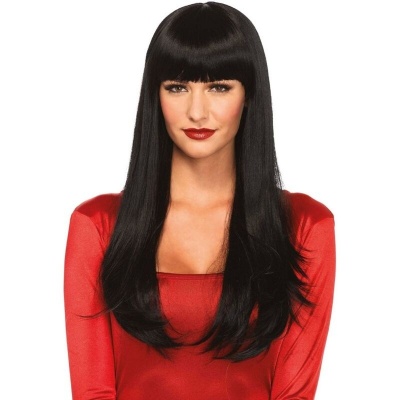 Leg Avenue Long Straight Wig with Bangs Black - image 1