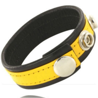 LEATHER BODY Leather Body Adjustable Leather Strap Penis Yellow-Black
