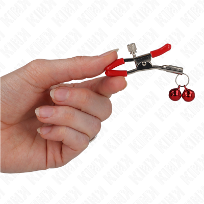 Kink - Red Double Bell Nipple Clamp Red 6 CM - image 3