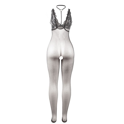 Subblime Transparent Fishnet Crotchless Bodystocking, Black - image 6