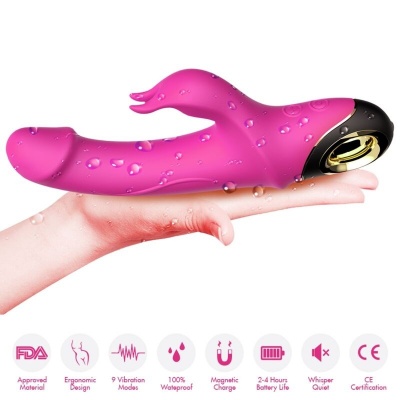 Armony Meteror Dildo Vibrator Rabbit Rotator Fuchsia - image 3