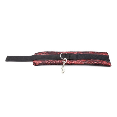 Ohmama Fetish Velvet Red Black Handcuffs - image 6