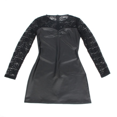 Subblime Black PU Leather Long Sleeve Nightgown L/XL - image 6