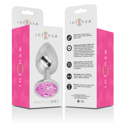 Intense - Aluminum Metal Anal Plug With Pink Crystal Size L - image 6