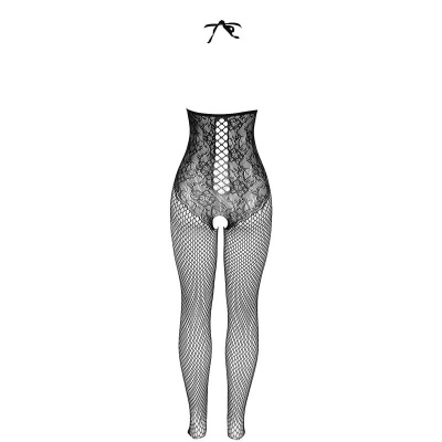 Subblime Open Cup Fishnet Bodystocking with Halter Neck, Black - image 5