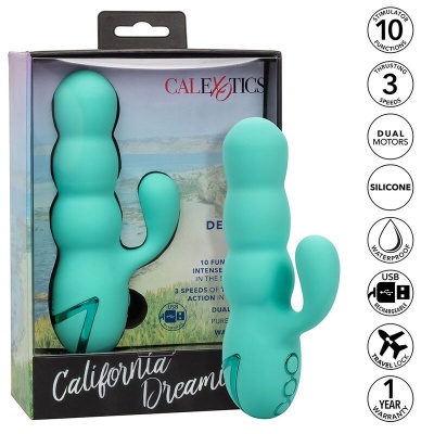 CalExotics Del Mar Diva Rabbit Vibrator Aqua Green - image 2